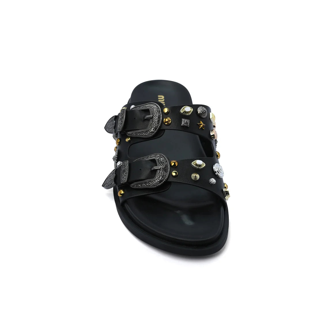 Miu Miu Toga Virilis Pulla Sandals Buckle Detailed Woman VK-129 Black