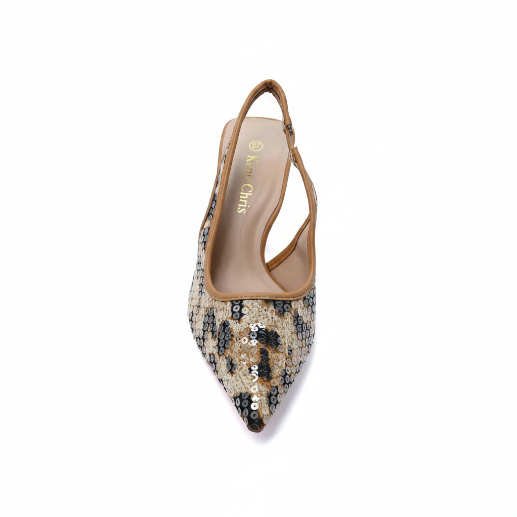 Betsey Johnson SB-Clark Leopard - Rhinestone Pumps Woman MA-811 Camel