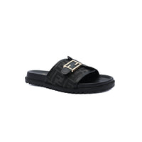 Fendi Slide Bucket Buckle Flat Slide Slipper Woman F1892-113 Black