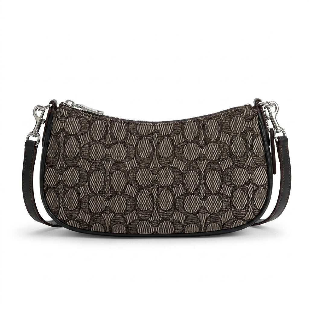 Coach - Ashton Bag In Signature Denim Length 12 cm - Width 24 cm Mirorr Women C076 Coffee