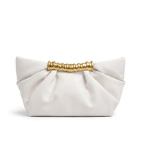 JW PEI - Leia Pleated Clutch in Vegan Leather 15 cm - Width 20 cm Mirror Woman 006 White