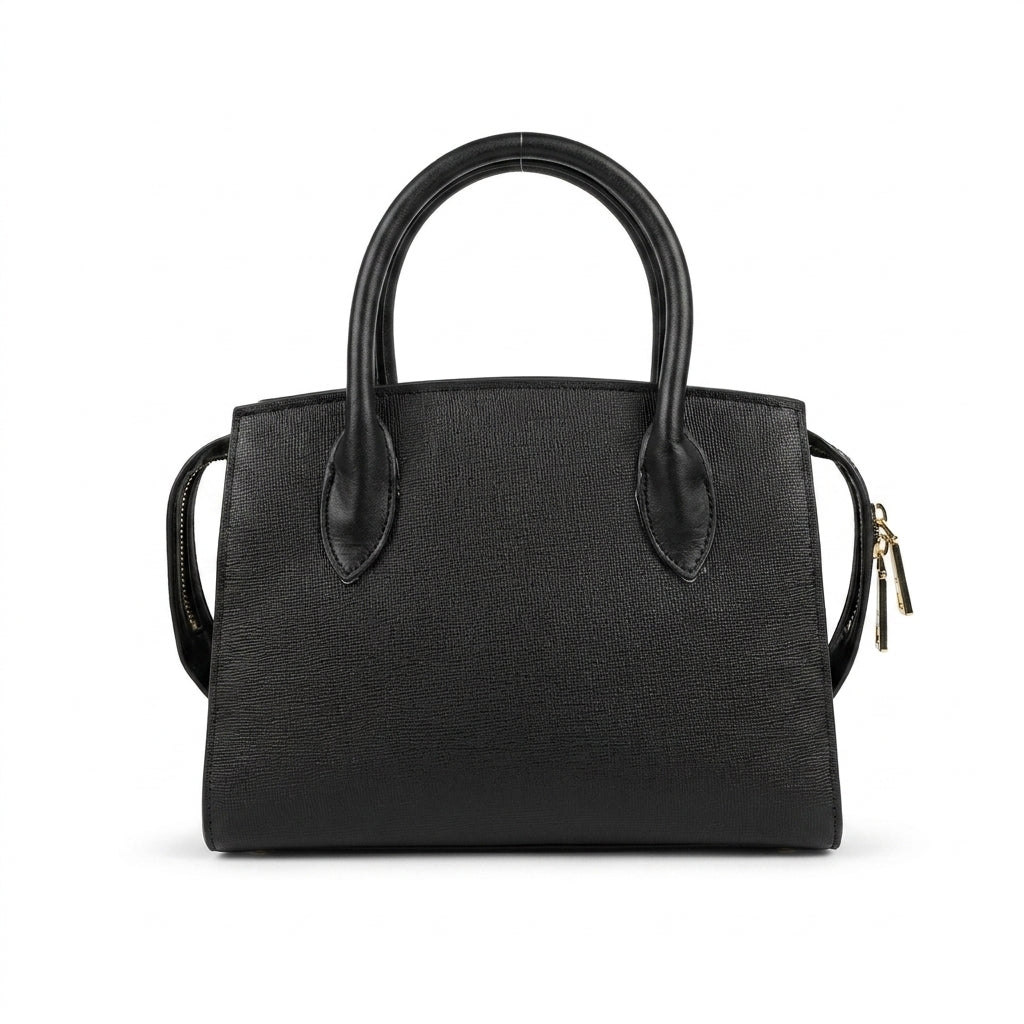 Prada Saffiano Cuir Calfskin Medium Monochrome Length 24 cm - Width 24 cm Mirror Woman 2009 Black