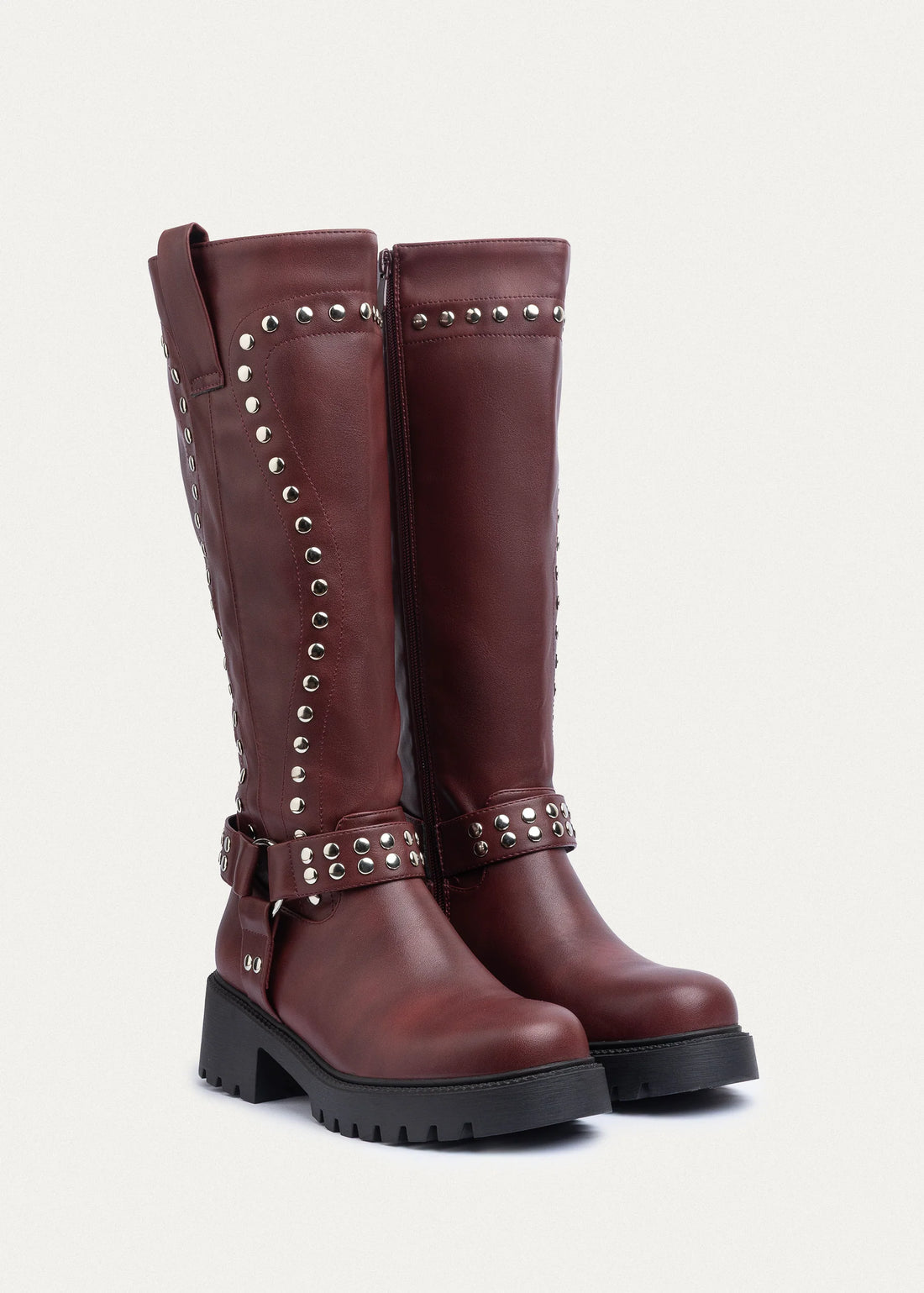 High Quality Design Tan Classic Boots with Detail 12500H025 Maroon