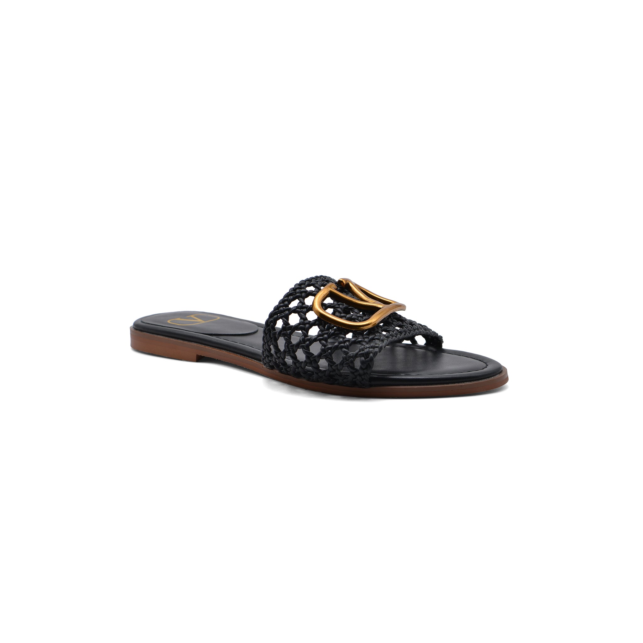 Valentino Garavani Vlogo Signature Slides Nero Flats 3115 Black