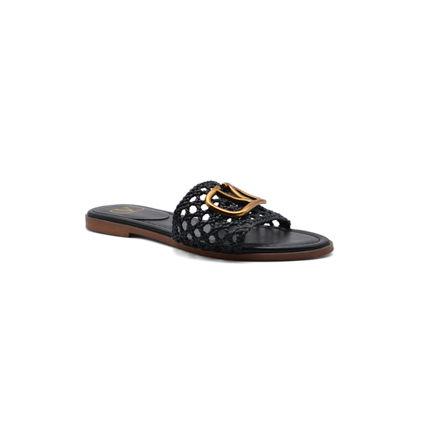 Valentino Garavani Vlogo Signature Slides Nero Flats 3115 Black