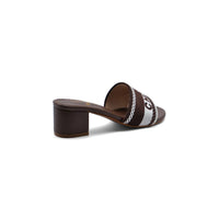 Chanel SS 2001 Embroidered Logo Mule VSP Woman 2127-1 Brown&White
