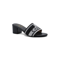 Chanel SS 2001 Embroidered Logo Mule VSP Woman 2127-1 Black