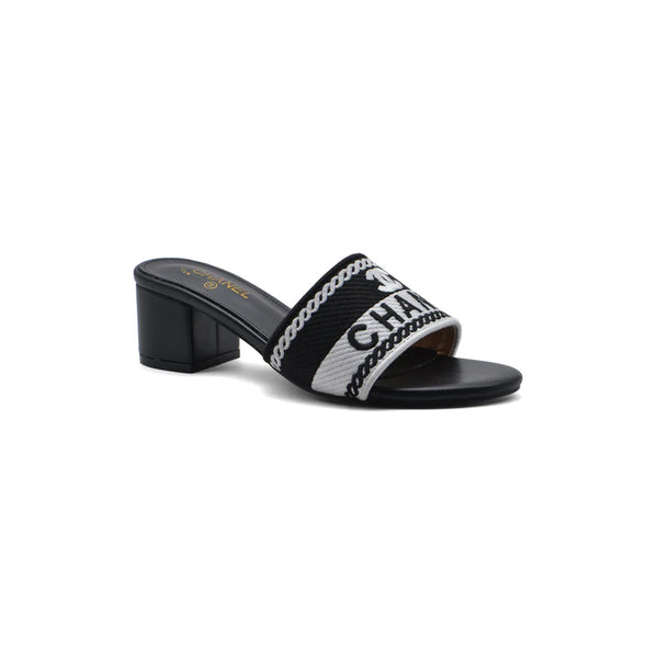 Chanel SS 2001 Embroidered Logo Mule VSP Woman 2127-1 Black