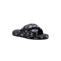 Chanel Puffy Flip Flops Puffy Leather Cross Slipper Woman 9803 Black