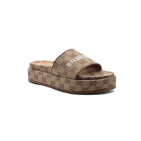 Gucci x Balenciaga Platform slide sandals for Women 2020-3 Beige