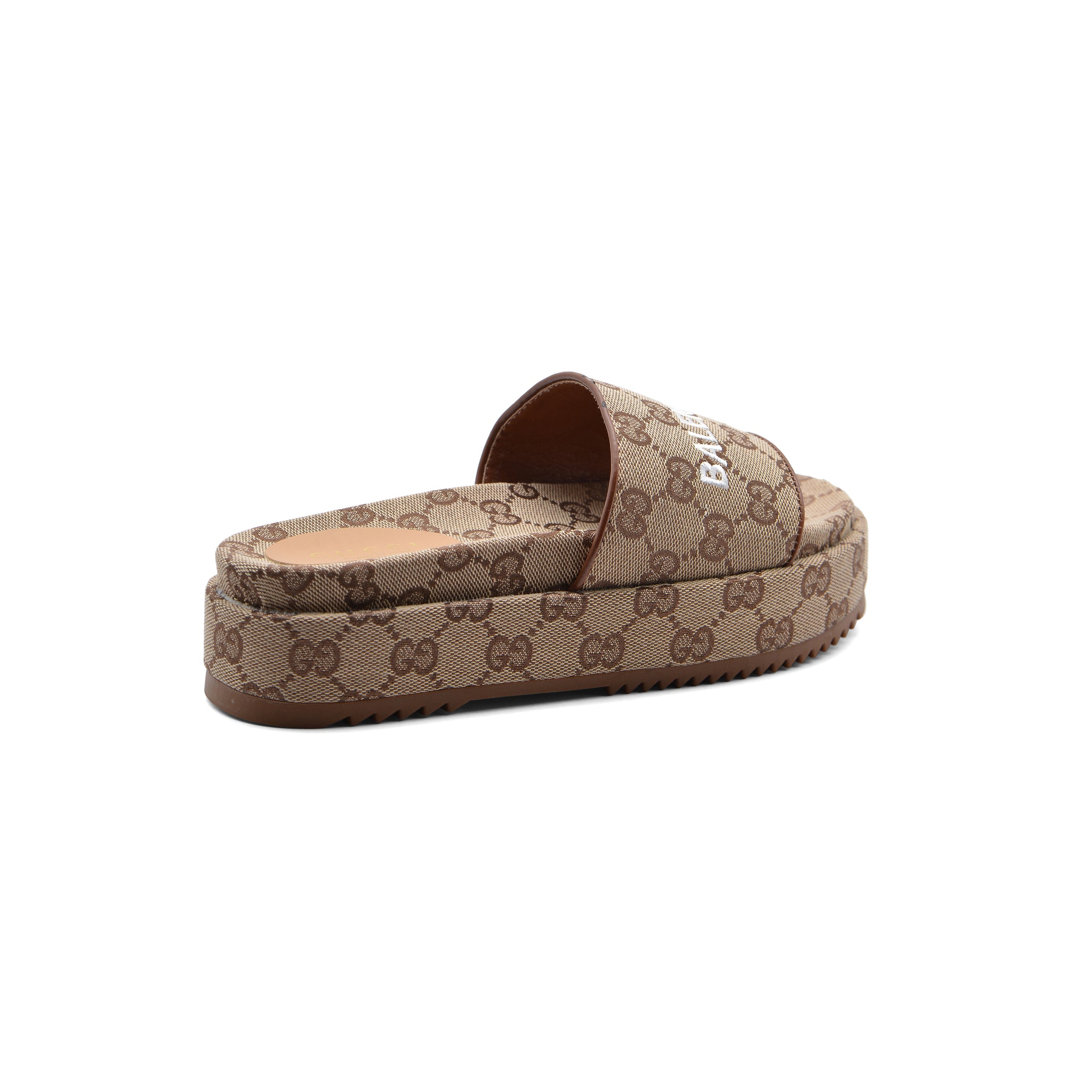 Gucci x Balenciaga Platform slide sandals for Women 2020-3 Beige