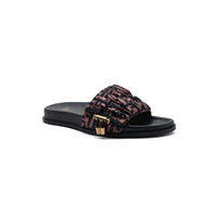 FENDI Toggle-Fastening FF-Logo Slides Slipper Woman 12395-12 Brown