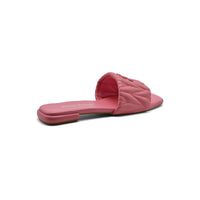 Miu Miu Leather Slides Sandals Summer Classic Leisure Flip Flops Slippers Women 3508 Pink
