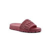 Miu Miu Designer Slides Nappa Leather Beach Slipper Woman 20343 Fuchsia