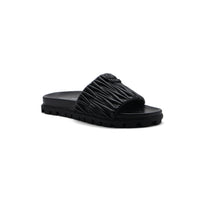 Miu Miu Designer Slides Nappa Leather Beach Slipper Woman 20343 Black