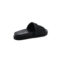 Miu Miu Designer Slides Nappa Leather Beach Slipper Woman 20343 Black