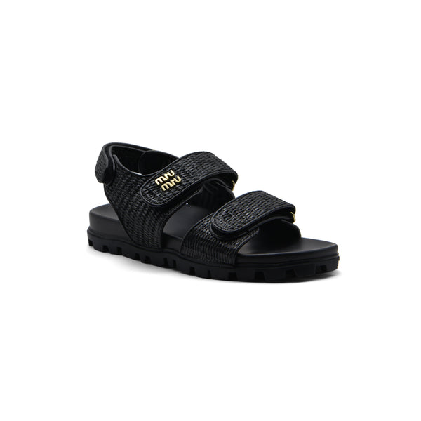 Miu Miu Canvas slide sandals for Women 3133-3 Black