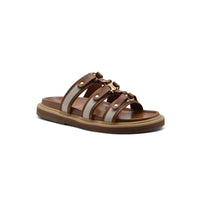 Celine Tippi Leather Leather Sandal Woman H001 Brown