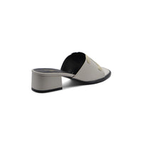 Celine Emblem Block Heel Leather Mule In Woman A2156 Beige