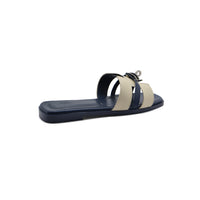 Hermes Calfskin Matte Alligator Giulia Sandals Woman H9-6 Navy