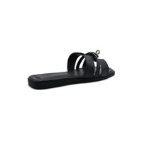 Hermes Calfskin Matte Alligator Giulia Sandals Woman H906 Black