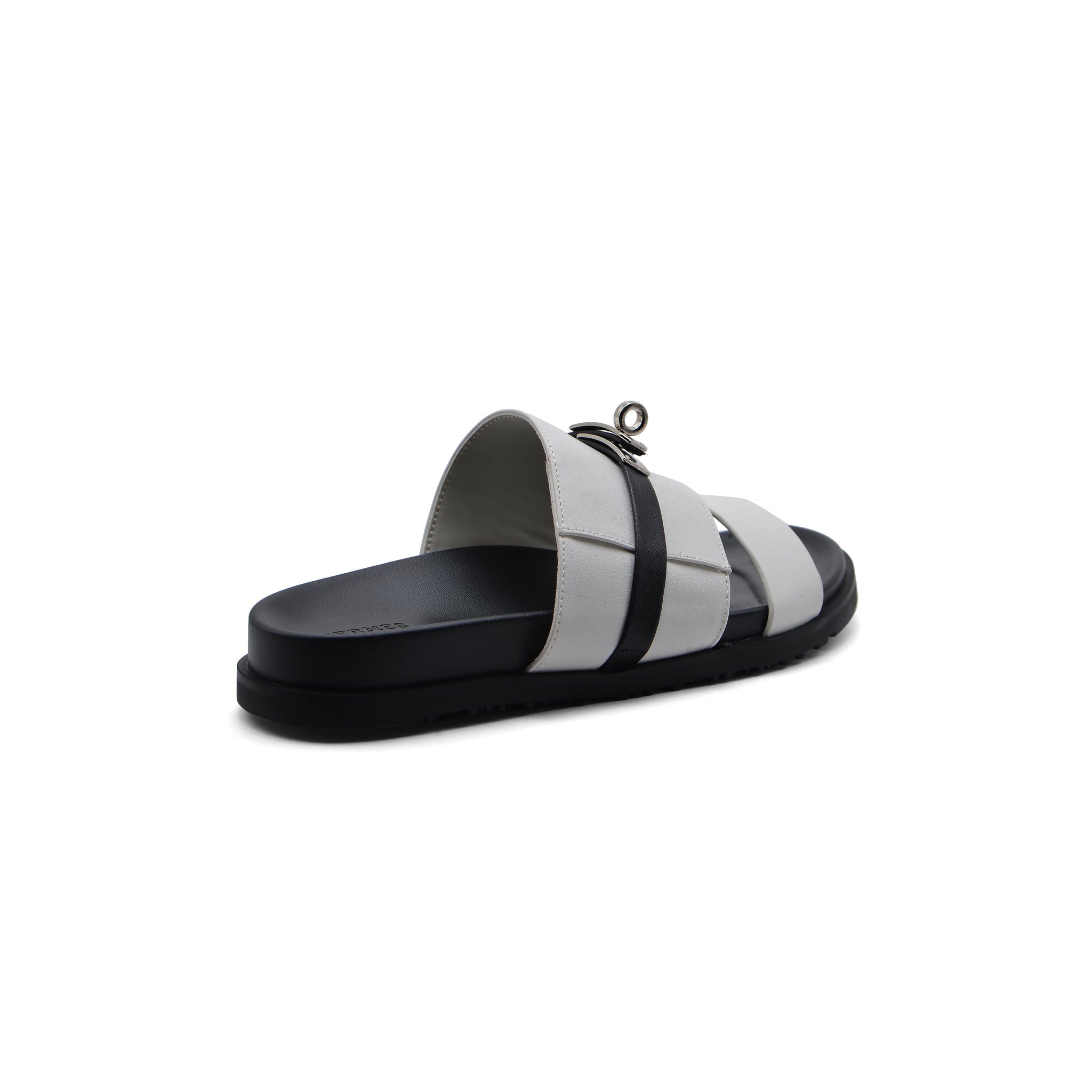 Hermes Jackson Sandals Designer Fumé Vivent Sliders Woman H8006-3 White