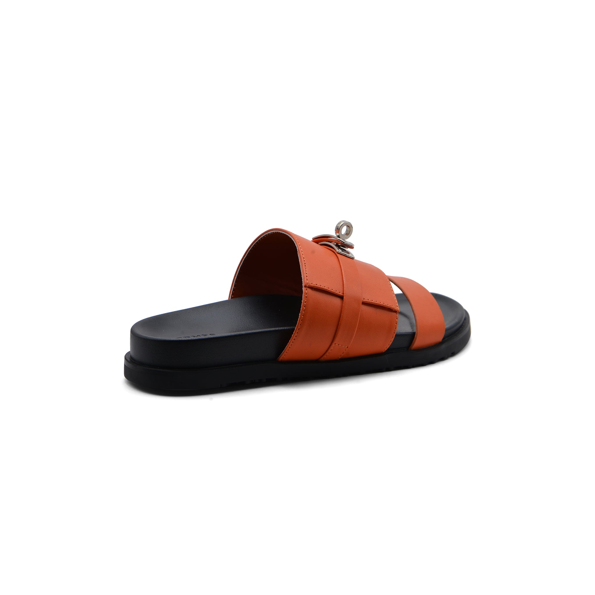 Hermes Jackson Sandals Designer Fumé Vivent Sliders Woman H8006-3 Orange