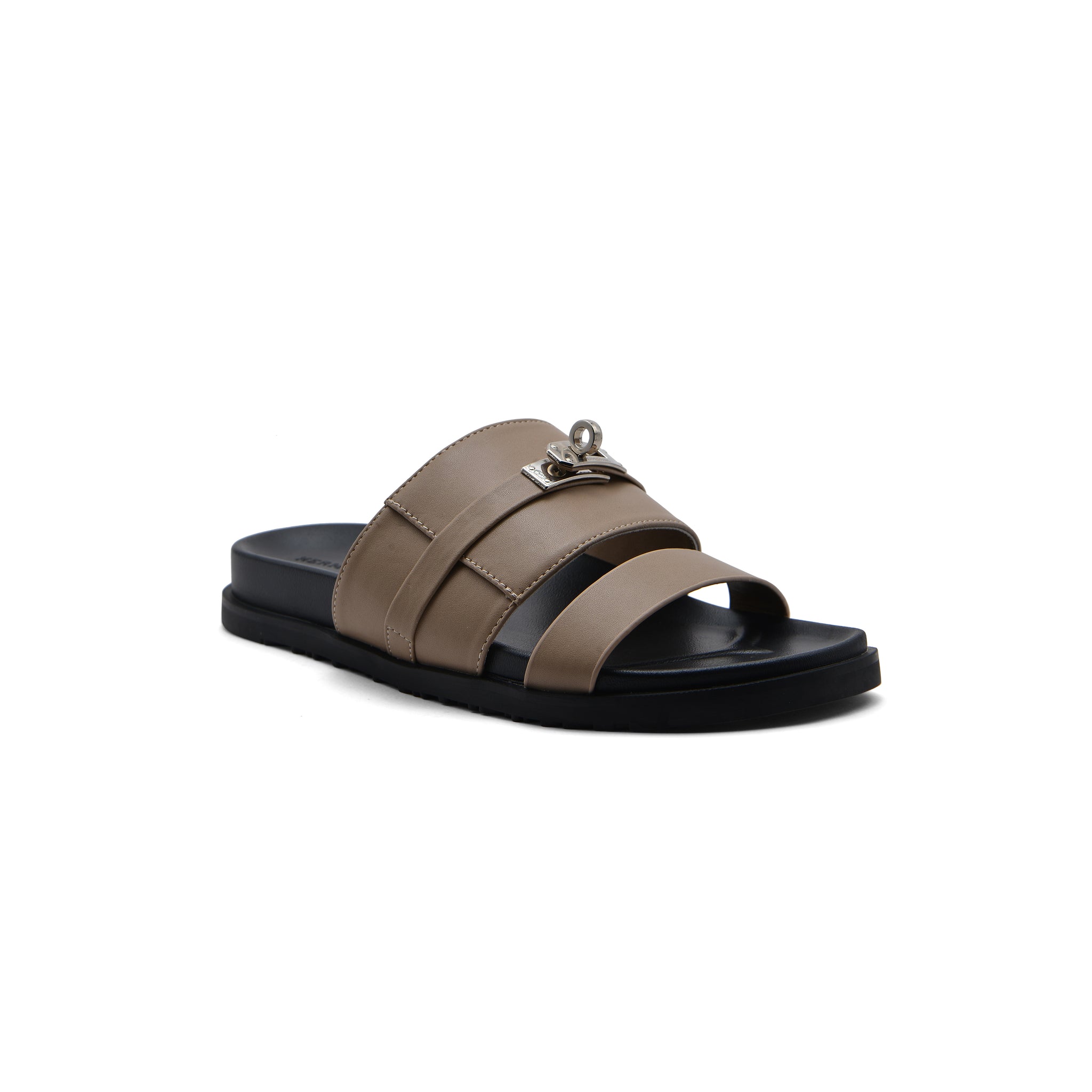 Hermes Jackson Sandals Designer Fumé Vivent Sliders Woman H8006-3 Khaki