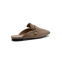 Hermès Groupie H Logo Mules Flats Slipper Woman H66-1 Beige