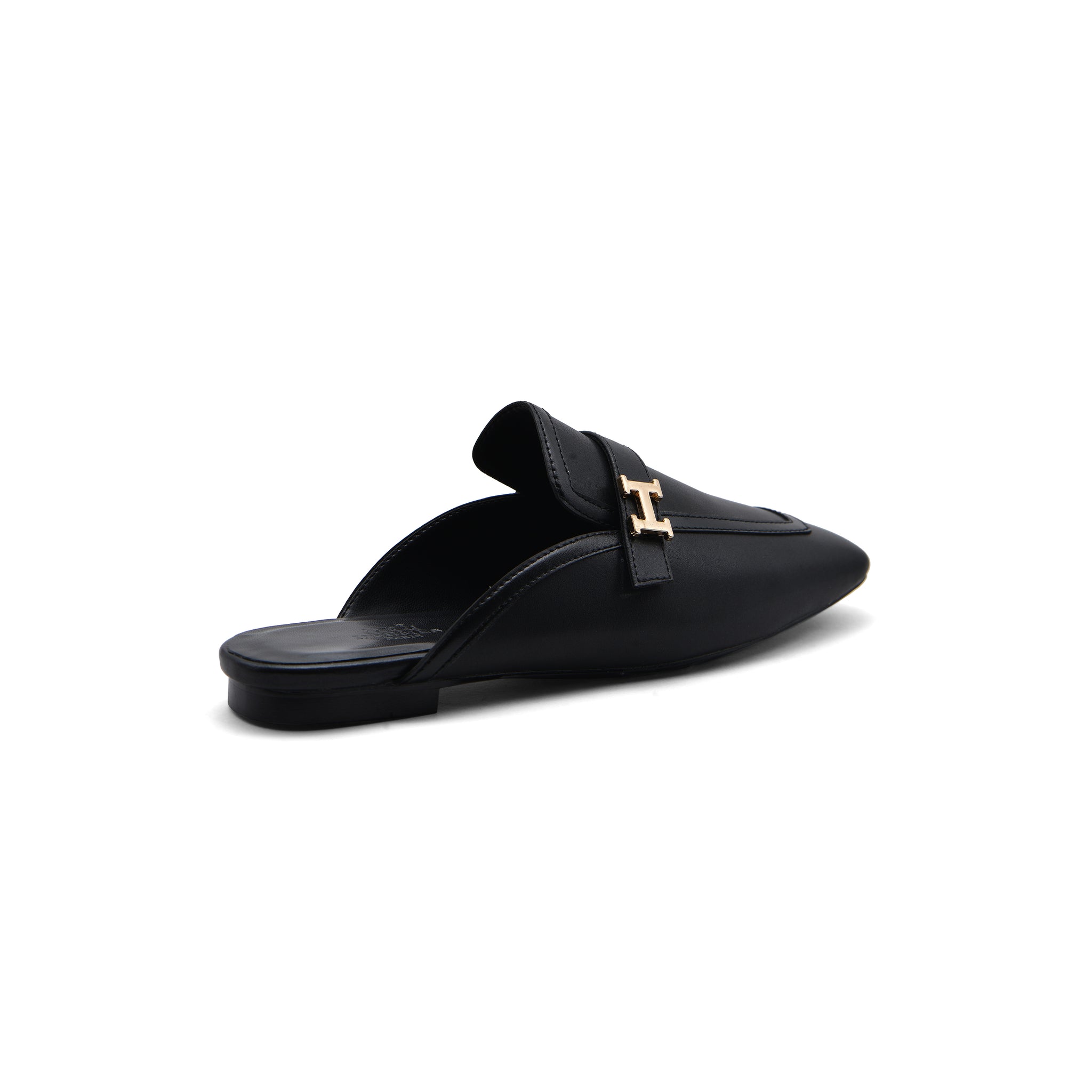 Hermès Groupie H Logo Mules Flats Slipper Woman H66-1 Black