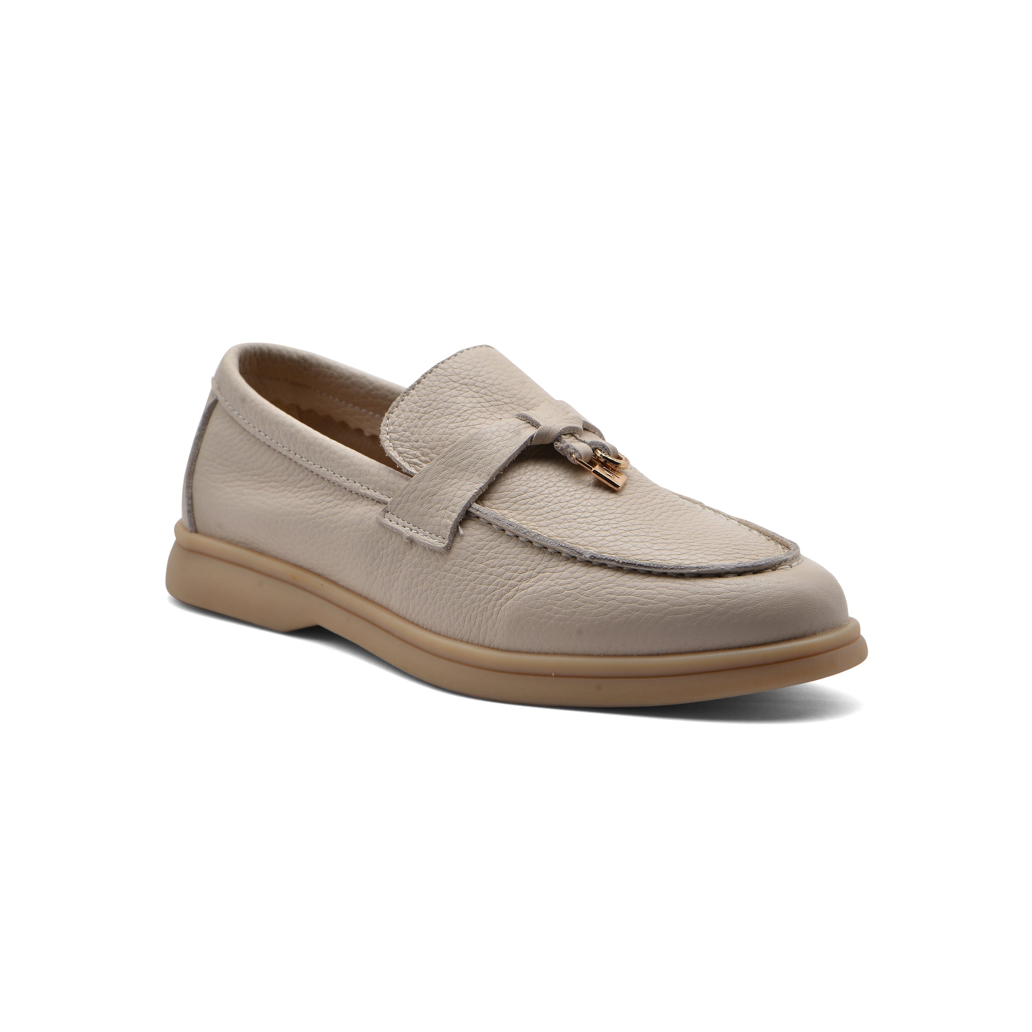 Loro Piana Suede Summer Charms Walk Loafers Woman VR-LA Beige