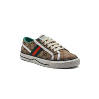 Gucci Cotton Wool Web Houndstooth Interlockin Sneakers Woman GG-1 Beige
