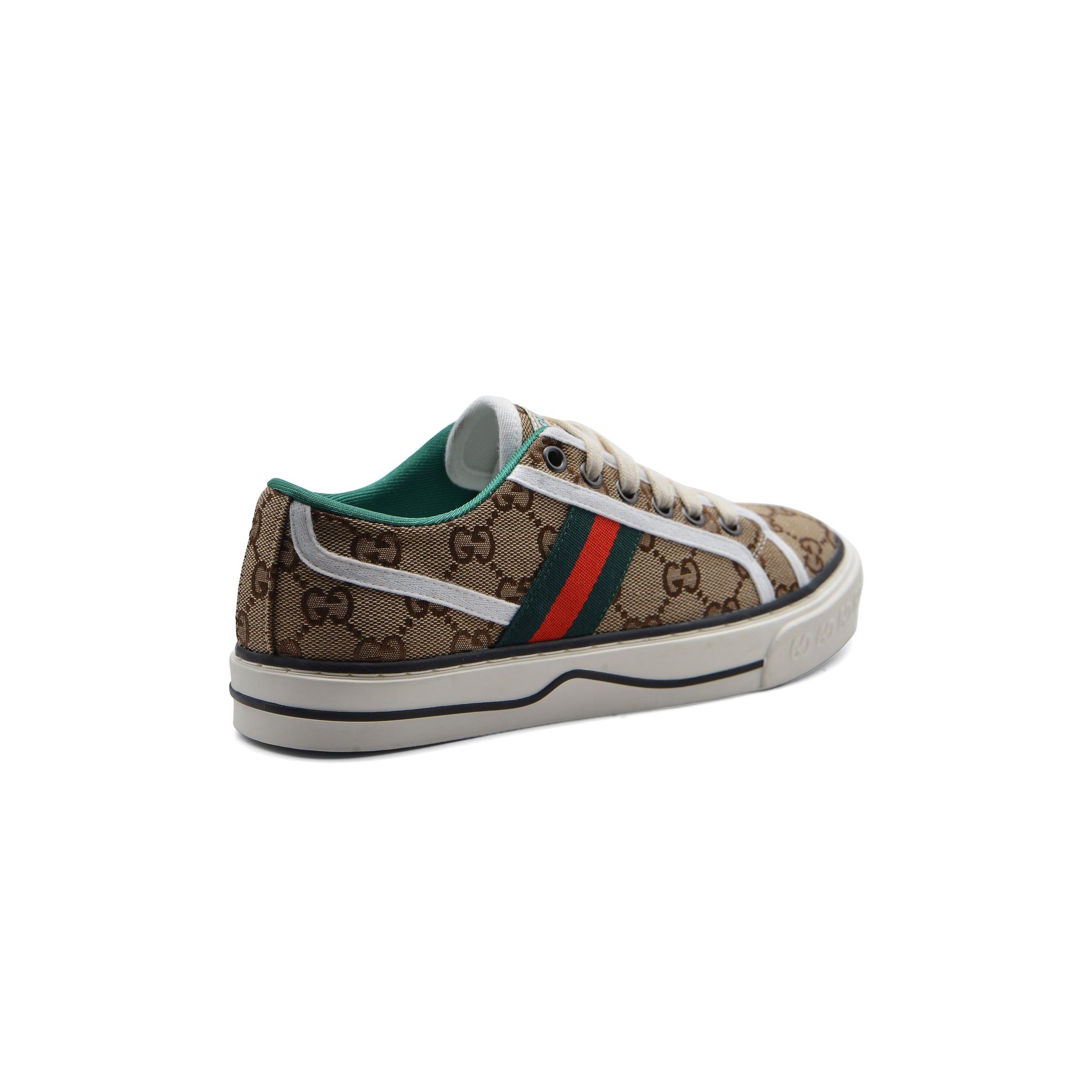 Gucci Cotton Wool Web Houndstooth Interlockin Sneakers Woman GG-1 Beige