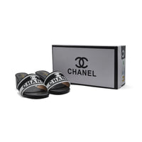Chanel SS 2001 Embroidered Logo Mule VSP Woman 2127-1 Black