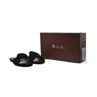 Loro Piana Summer Charms suede sandals Woman VR-9 Black
