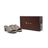 Loro Piana Suede Summer Charms Slide Sandals Woman VR-8 Beige