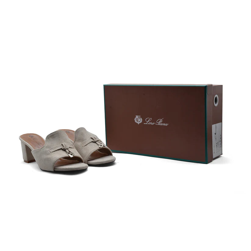Loro Piana Suede Summer Charms Slide Sandals Woman VR-8 Beige