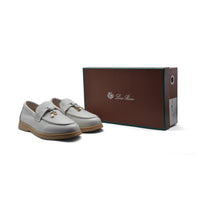 Loro Piana Suede Summer Charms Walk Loafers Woman VR-LA White