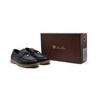 Loro Piana Suede Summer Charms Walk Loafers Woman VR-LA Black