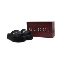 Gucci x Balenciaga Platform slide sandals for Women 2020-3 Black