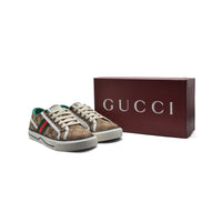 Gucci Cotton Wool Web Houndstooth Interlockin Sneakers Woman GG-1 Beige