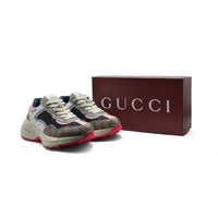 Gucci Supreme Monogram Mix Rhyton Sneakers Woman 20188-1 Beige&Pink