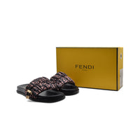FENDI Toggle-Fastening FF-Logo Slides Slipper Woman 12395-12 Brown