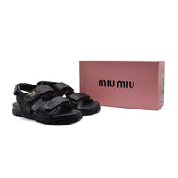 Miu Miu Canvas slide sandals for Women 3133-3 Black