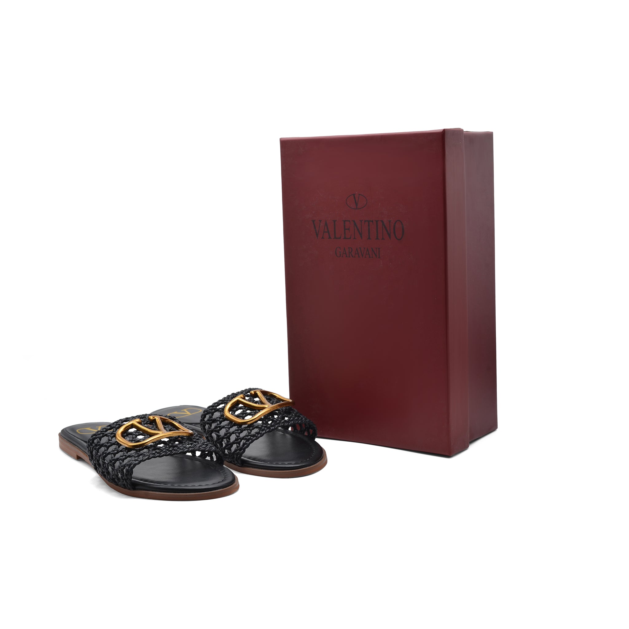 Valentino Garavani Vlogo Signature Slides Nero Flats 3115 Black