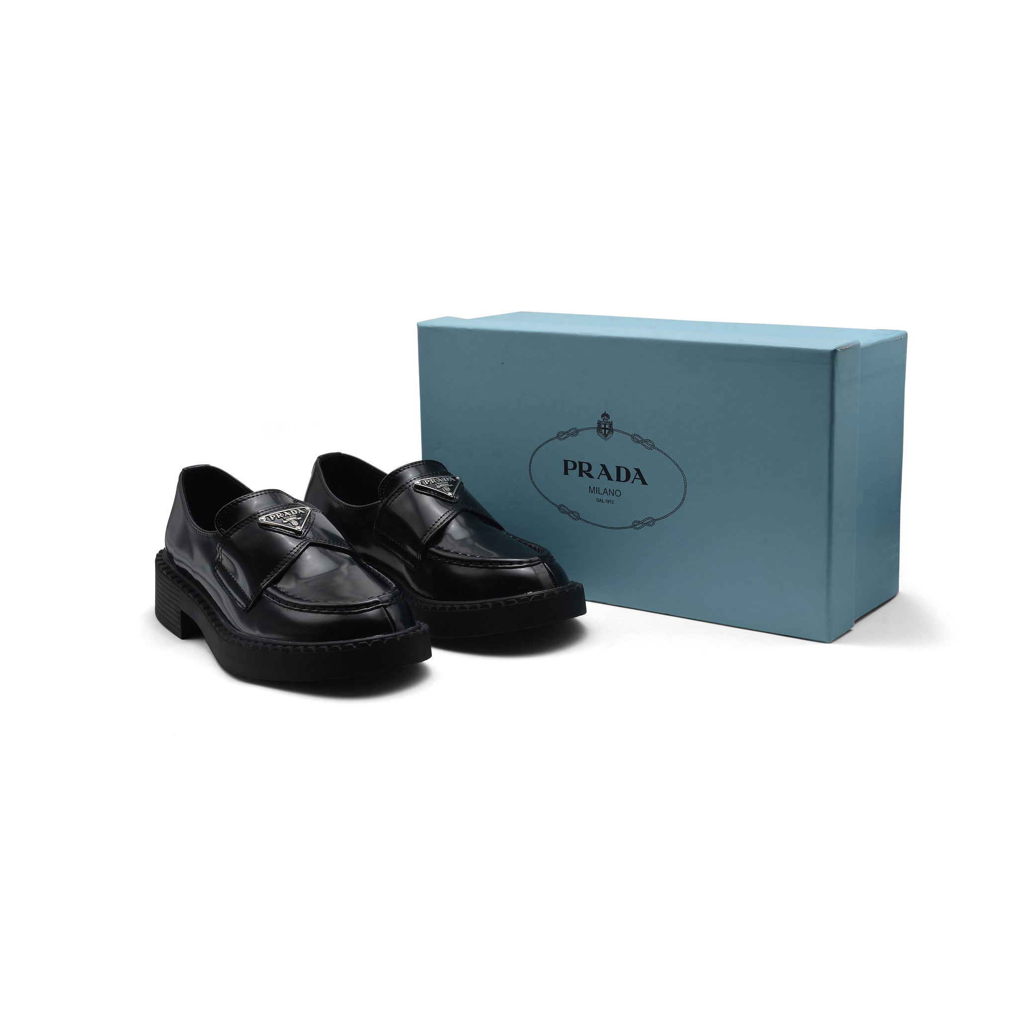 Prada Brushed Spazzolato Leather Loafers Woman 868 Black