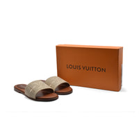 Louis Vuitton Lock It Flat Mule Monogram Sandals Woman L-118 Beige