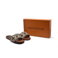 Louis Vuitton Lock It Flat Mule Monogram Sandals Woman L-118 Black