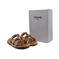 Celine Tippi Leather Leather Sandal Woman H001 Brown