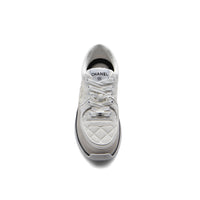 Chanel Fabric Suede Calfskin Quilted CC Sneakers Woman 6699-3 White